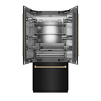 ZLINE 36 in. French Door Built-In Bottom Freezer Refrigerator 19.6 Cu. Ft. Water Dispenser Ice Maker Black Stainless Steel Champagne Bronze Accents (SRBIVZ-BS-36-CB)