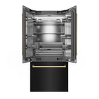 ZLINE 36-Inch French Door Built-In Bottom Freezer Refrigerator 19.6 Cu. Ft. Water Dispenser Ice Maker Black Stainless Steel Stainless Steel Interior Polished Gold Accents (SRBIVZ-BS-36-G)