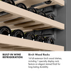 ZLINE Autograph 24" 12.4 cu. ft. Triple Zone 100 Bottle Column Wine Cooler in Stainless Steel and Polished Gold Accents, RCWVZ-304-24-G