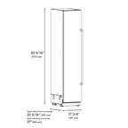 ZLINE 18" 8.6 cu. ft. Left Hinge Column Freezer in Satin Stainless Steel with Graphite Gray Interior, RCFVL-SN-18