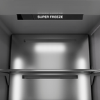 ZLINE Autograph 18" 8.6 cu. ft. Left Hinge Column Freezer in Satin Stainless Steel with Graphite Gray Interior and Polished Gold Accents, RCFVLZ-SN-18-G