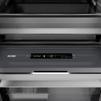 ZLINE Autograph 18" 8.6 cu. ft. Right Hinge Column Freezer in Satin Stainless Steel with Graphite Gray Interior and Champagne Bronze Accents, RCFVRZ-SN-18-CB