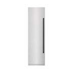 ZLINE Autograph 24" 12.4 cu. ft. Column Freezer in Satin Stainless Steel with Graphite Gray Interior and Matte Black Accents, RCFVZ-SN-24-MB