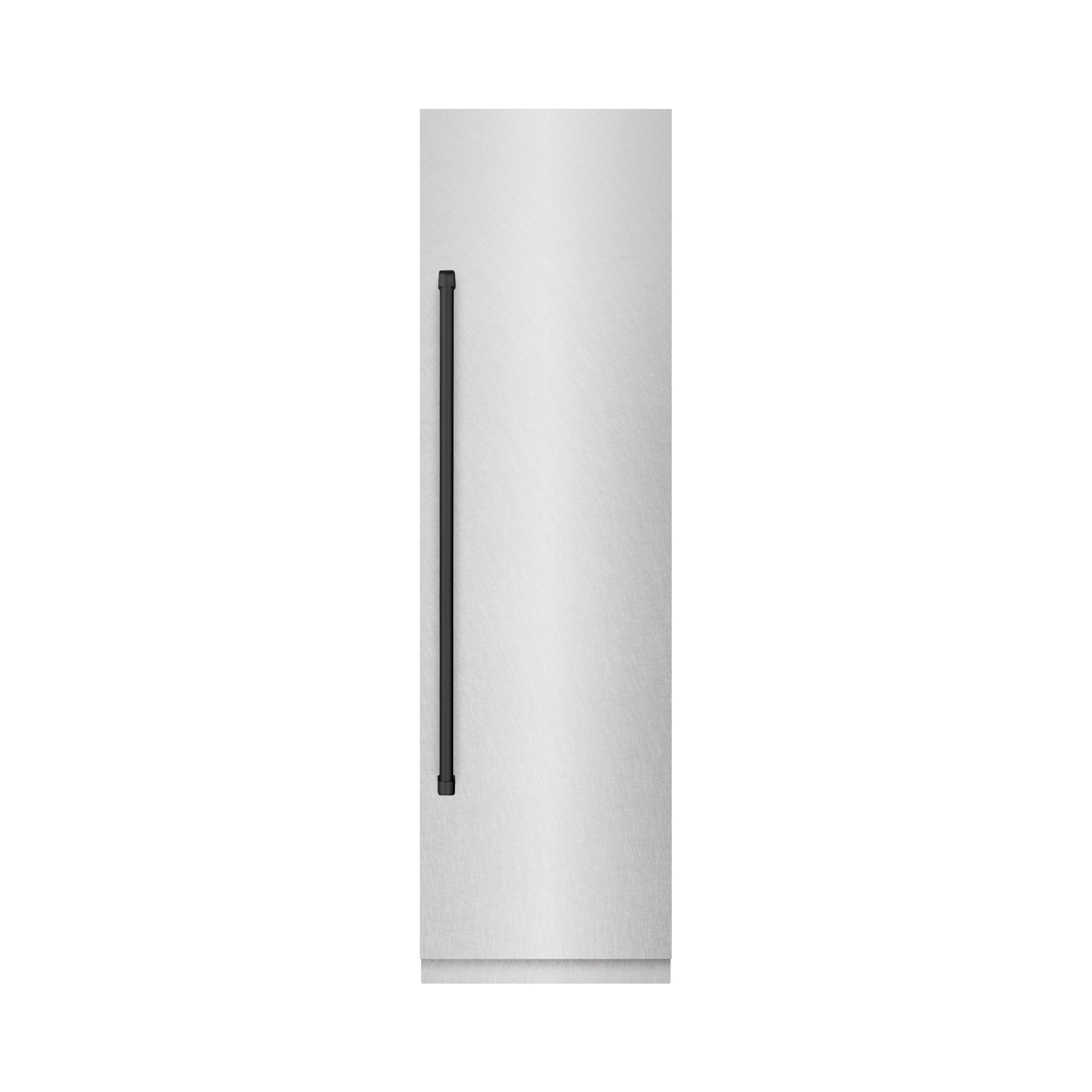 ZLINE Autograph Edition 24 in. Column Refrigerator 12.5 cu. ft. Satin Stainless Steel with Graphite Gray Interior and Matte Black Accents (RCRVZ-SN-24-MB)