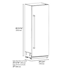 ZLINE 30 in. Column Refrigerator 16.7 cu. ft. Satin Stainless Steel with Graphite Gray Interior and Polished Gold Accents (RCRVZ-SN-30-G)