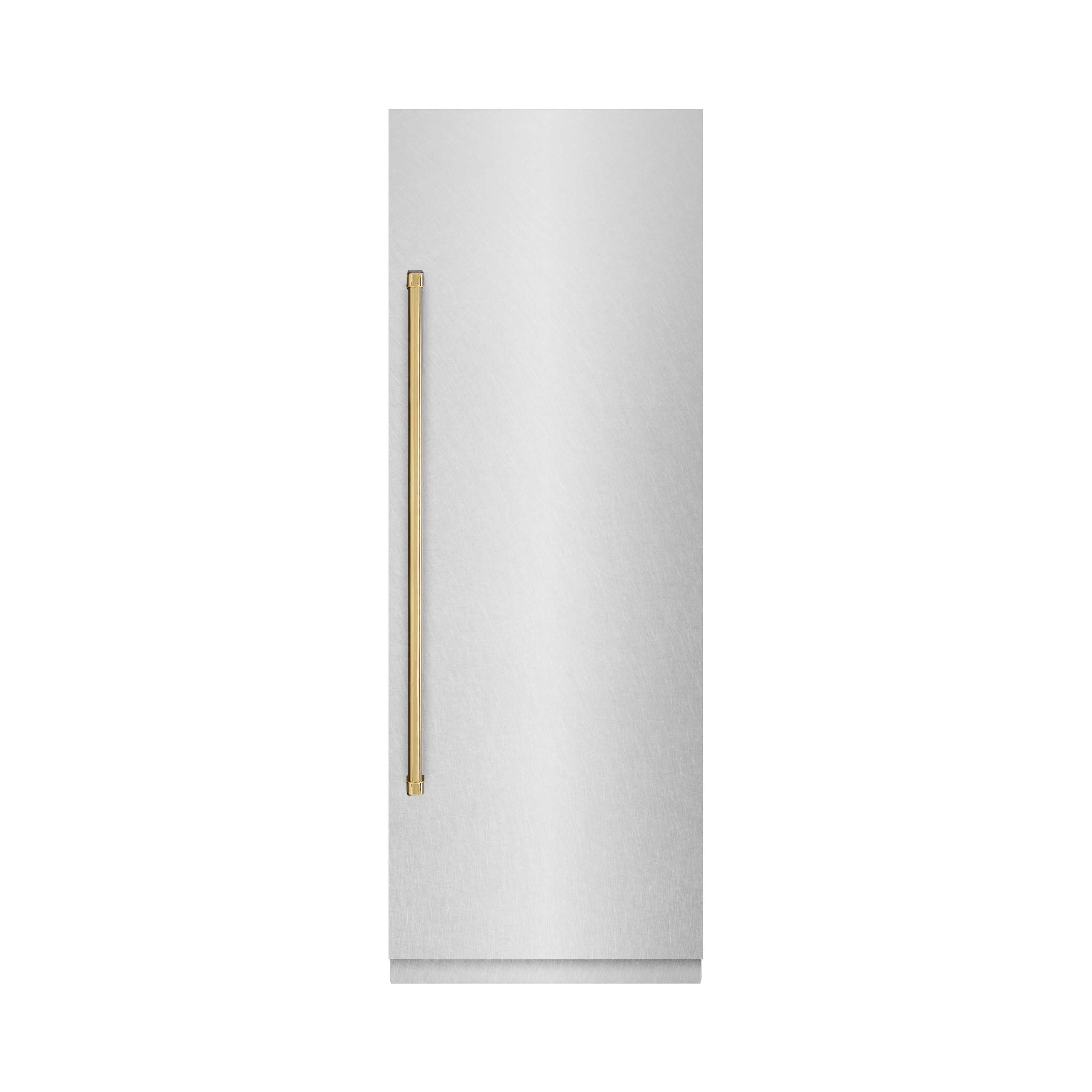 ZLINE 30 in. Column Refrigerator 16.7 cu. ft. Satin Stainless Steel with Graphite Gray Interior and Polished Gold Accents (RCRVZ-SN-30-G)
