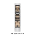 ZLINE 18" 9.0 cu. ft. Triple Zone 68 Bottle Left Hinge Column Wine Cooler in Satin Stainless Steel, RCWVL-SN-18