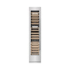ZLINE 18" 9.0 cu. ft. Triple Zone 68 Bottle Left Hinge Column Wine Cooler in Satin Stainless Steel, RCWVL-SN-18