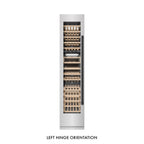 ZLINE Autograph 18" 9.0 cu. ft. Triple Zone 68 Bottle Left Hinge Column Wine Cooler in Satin Stainless Steel with Matte Black Accents, RCWVLZ-SN-18-MB