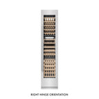 ZLINE 18" 9.0 cu. ft. Triple Zone 68 Bottle Right Hinge Column Wine Cooler in Satin Stainless Steel, RCWVR-SN-18
