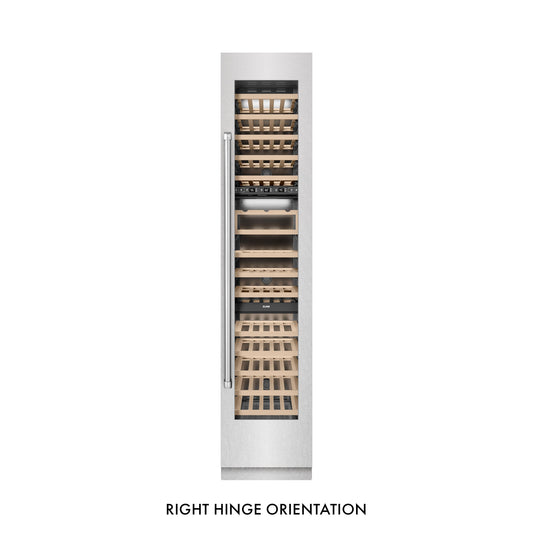 ZLINE 18" 9.0 cu. ft. Triple Zone 68 Bottle Right Hinge Column Wine Cooler in Satin Stainless Steel, RCWVR-SN-18