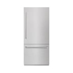 ZLINE 36 in. Built-In Bottom Freezer Refrigerator 19.8 cu. ft. Water Dispenser Ice Maker Satin Stainless Steel Graphite Gray Interior (GRBIT-SN-36)