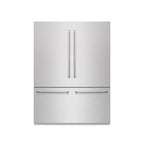 ZLINE 60 in. Built-In French Door Bottom Freezer Refrigerator 32.2 Cu. Ft. with Water Dispensers, Ice Makers, Satin Stainless Steel, Graphite Gray Interior (GRBIV-SN-60)