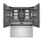 ZLINE 60 in. Built-In French Door Bottom Freezer Refrigerator 32.2 Cu. Ft. with Water Dispensers, Ice Makers, Satin Stainless Steel, Graphite Gray Interior (GRBIV-SN-60)