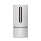 ZLINE 36 in. French Door Built-In Bottom Freezer Refrigerator 19.6 Cu. Ft. Water Dispenser Ice Maker Matte Black Accents Satin Stainless Steel (GRBIVZ-SN-36-MB)