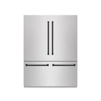 ZLINE 60 in. French Door Built-In Bottom Freezer Refrigerator 32.2 Cu. Ft. with Water Dispenser, Ice Maker, Satin Stainless Steel, Graphite Gray Interior, Matte Black Accents (GRBIVZ-SN-60-MB)