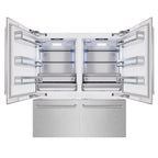 ZLINE 72 in. French Door Built-In Bottom Freezer Refrigerator 39.6 cu. ft. with Water Dispensers & Ice Makers Satin Stainless Steel (RBIT-SN-72)