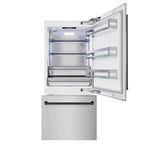 ZLINE 36 in. Built-In Bottom Freezer Refrigerator, 19.8 Cu. Ft., Water Dispenser, Ice Maker, Satin Stainless Steel with Matte Black Accents (RBITZ-SN-36-MB)