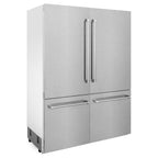 ZLINE 60-Inch Built-In French Door Refrigerator 32.2 cu. ft. Bottom Freezer with Water Dispenser & Ice Maker Satin Stainless Steel (RBIV-SN-60)