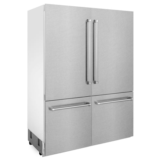 ZLINE 60-Inch Built-In French Door Refrigerator 32.2 cu. ft. Bottom Freezer with Water Dispenser & Ice Maker Satin Stainless Steel (RBIV-SN-60)