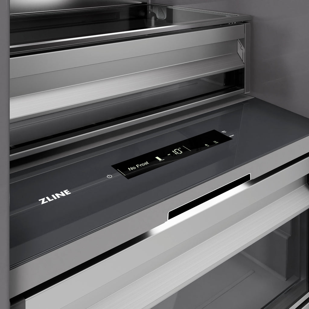 ZLINE 18" 8.6 cu. ft. Panel Ready Left Hinge Column Freezer with Graphite Gray Interior, RBCFVL-18