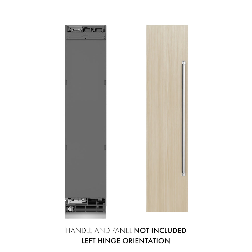 ZLINE 18" 8.6 cu. ft. Panel Ready Left Hinge Column Freezer with Graphite Gray Interior, RBCFVL-18