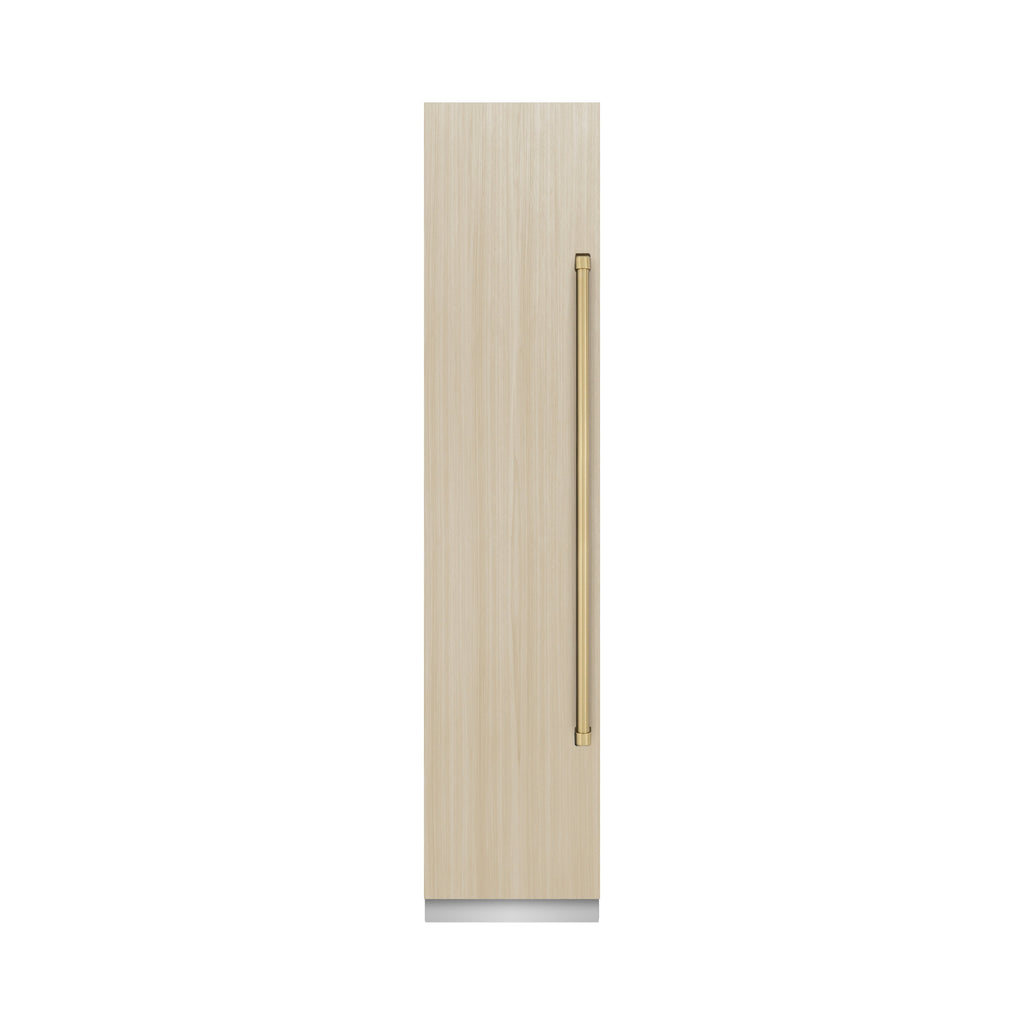 ZLINE Autograph 18" 8.6 cu. ft. Panel Ready Left Hinge Column Freezer with Graphite Gray Interior and Champagne Bronze Accents, RBCFVLZ-18-CB