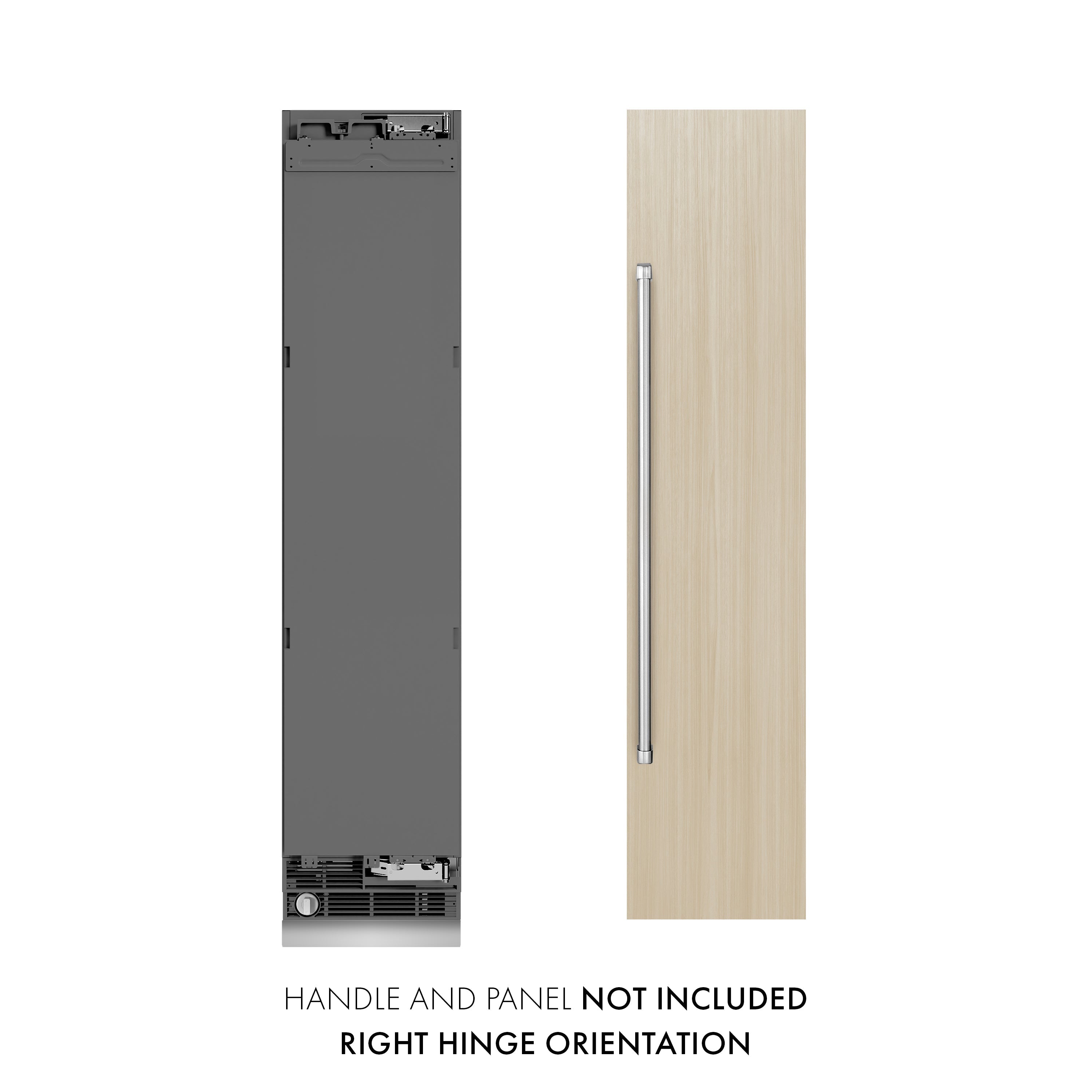 ZLINE 18" 8.6 cu. ft. Panel Ready Right Hinge Column Freezer with Graphite Gray Interior, RBCFVR-18