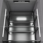 ZLINE Autograph 18" 8.6 cu. ft. Panel Ready Right Hinge Column Freezer with Graphite Gray Interior and Champagne Bronze Accents, RBCFVRZ-18-CB