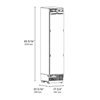 ZLINE Autograph 18" 8.6 cu. ft. Panel Ready Right Hinge Column Freezer with Graphite Gray Interior and Champagne Bronze Accents, RBCFVRZ-18-CB