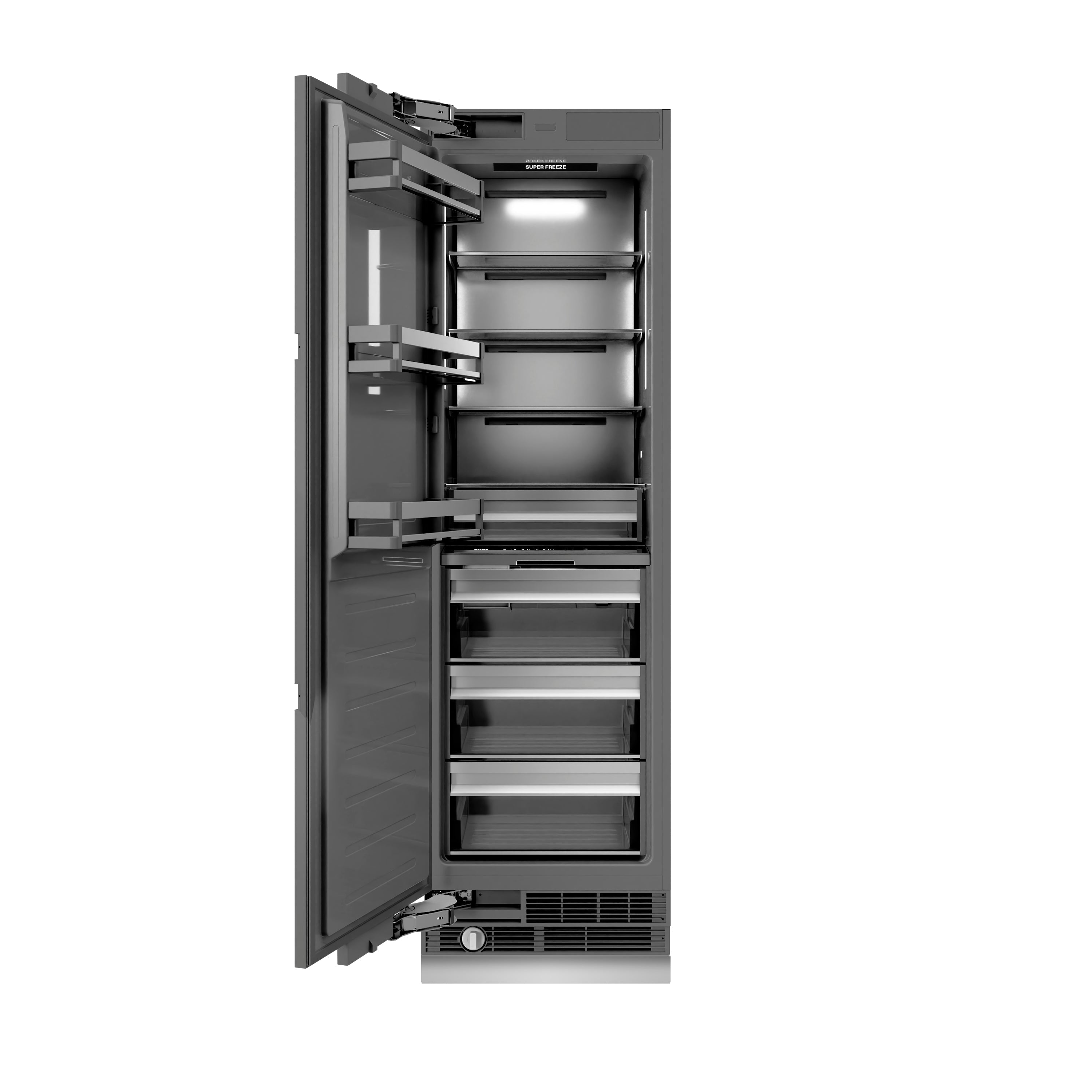ZLINE Autograph 24" 12.4 cu. ft. Panel Ready Column Freezer with Graphite Gray Interior and Polished Gold Accents, RBCFVZ-24-G