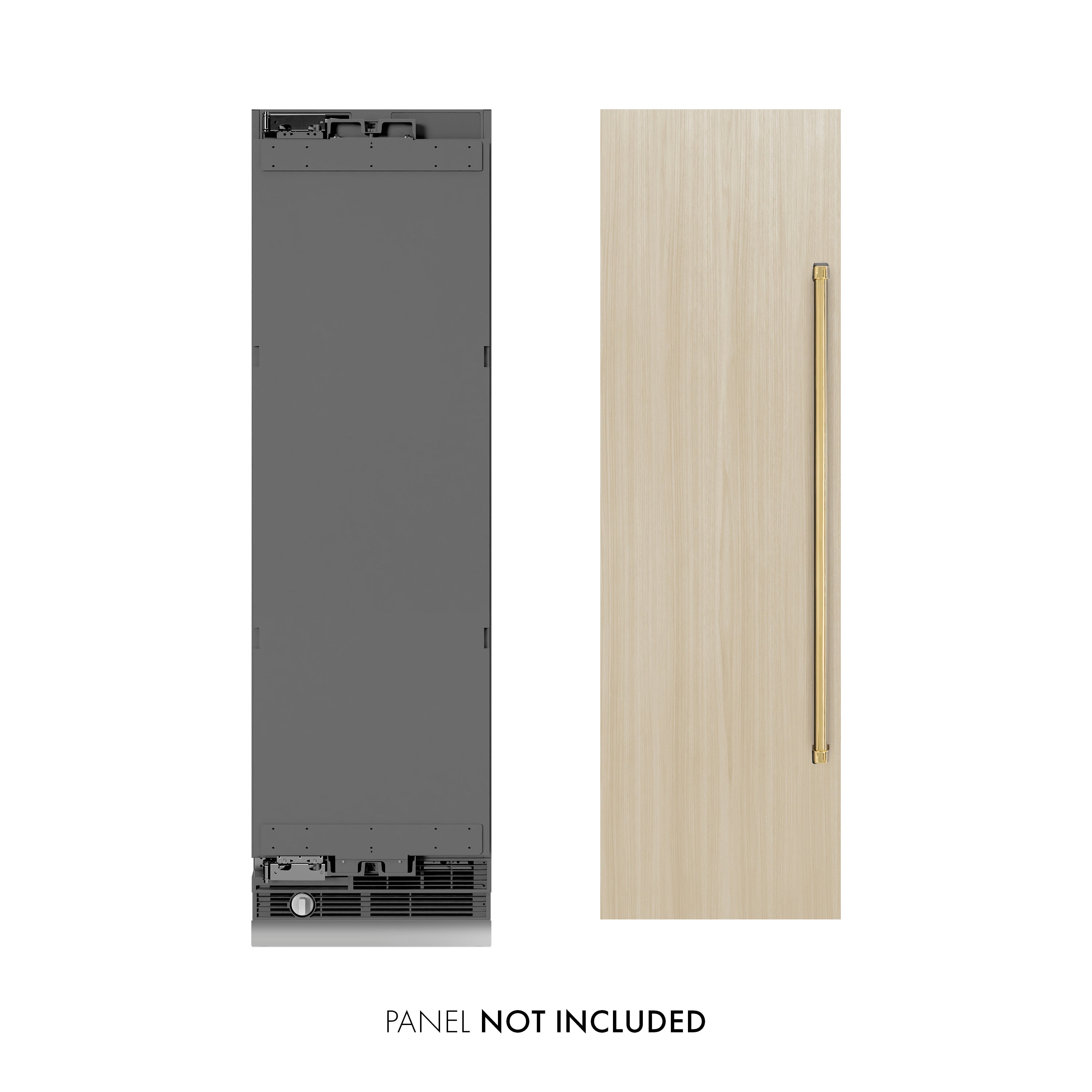 ZLINE Autograph 24" 12.4 cu. ft. Panel Ready Column Freezer with Graphite Gray Interior and Polished Gold Accents, RBCFVZ-24-G