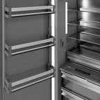 ZLINE 30 in. Panel Ready Column Refrigerator 16.7 cu. ft. Graphite Gray Interior Champagne Bronze Accents (RBCRVZ-30-CB)