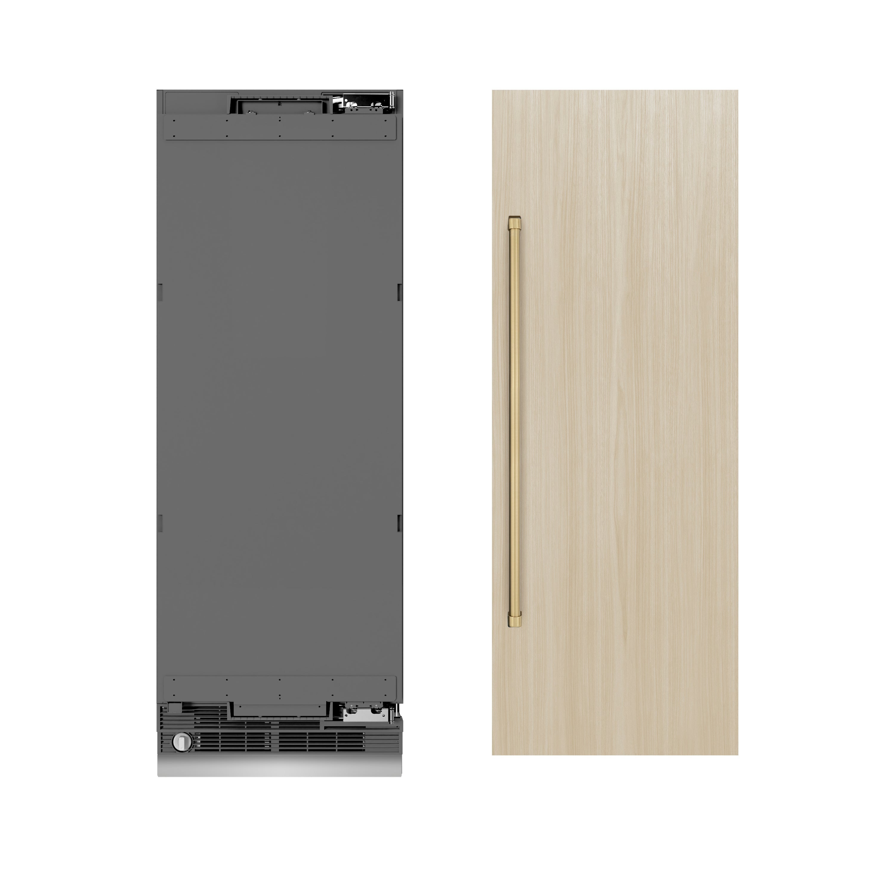 ZLINE 30 in. Panel Ready Column Refrigerator 16.7 cu. ft. Graphite Gray Interior Champagne Bronze Accents (RBCRVZ-30-CB)