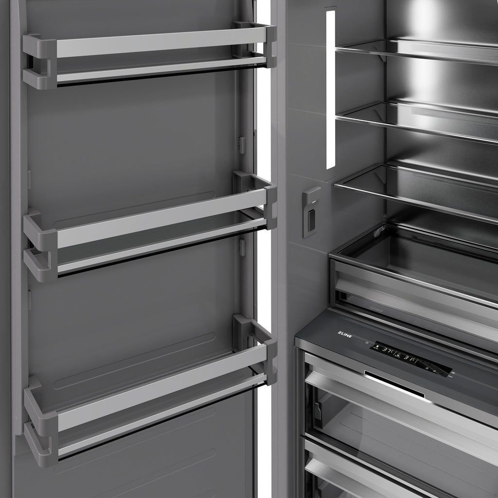 ZLINE 24 in. Column Refrigerator 12.5 cu. ft. Stainless Steel Graphite Gray Interior (RCRV-304-24)
