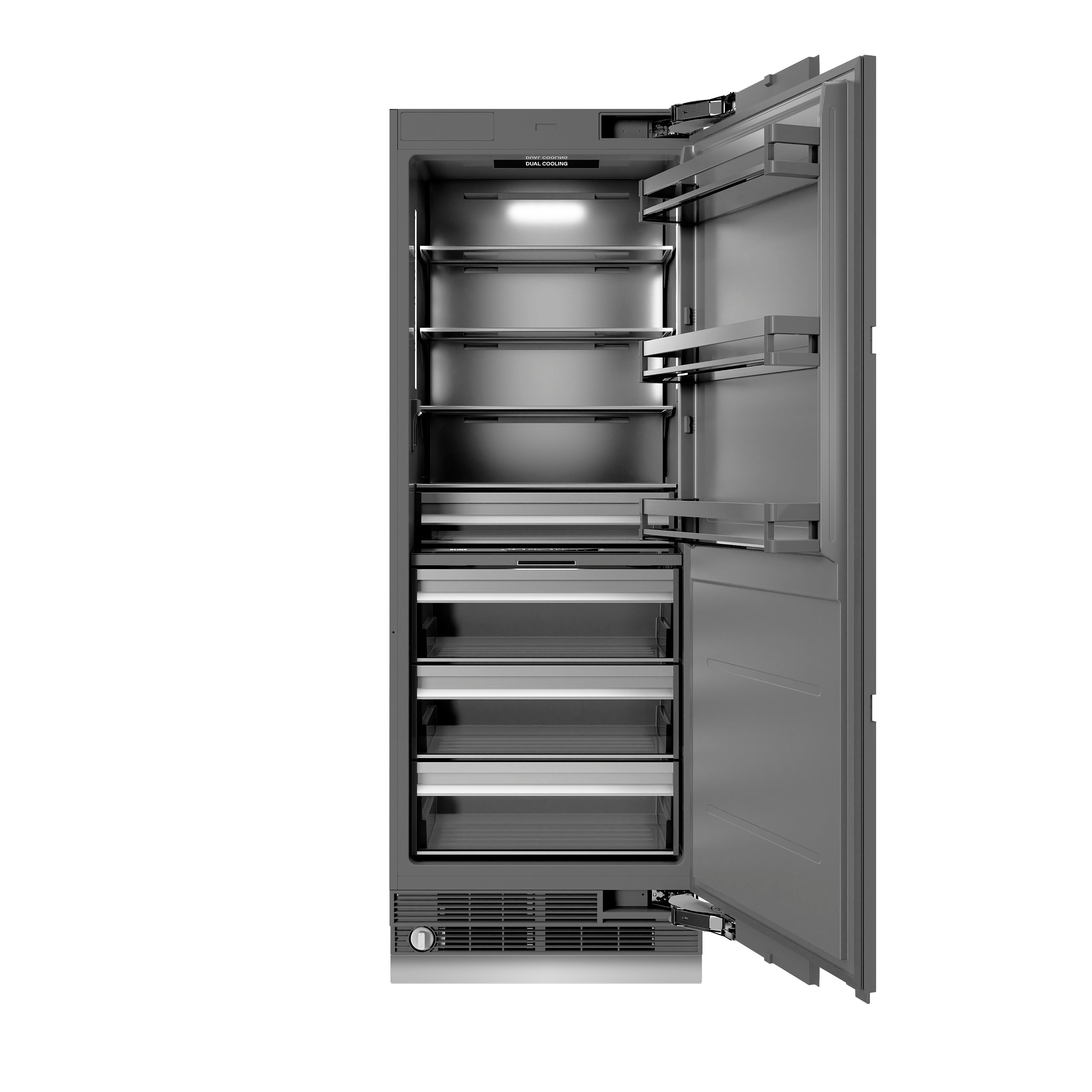 ZLINE 30 in. Panel Ready Column Refrigerator 16.7 Cu. Ft. Graphite Gray Interior Matte Black Accents (RBCRVZ-30-MB)