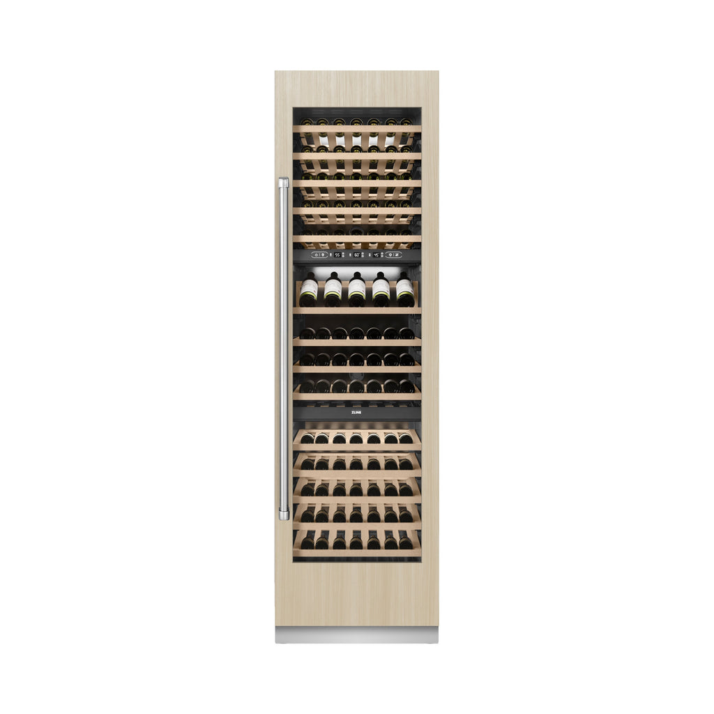 ZLINE 24" 12.4 cu. ft. Triple Zone 100 Bottle Panel Ready Column Wine Cooler, RBCWV-24