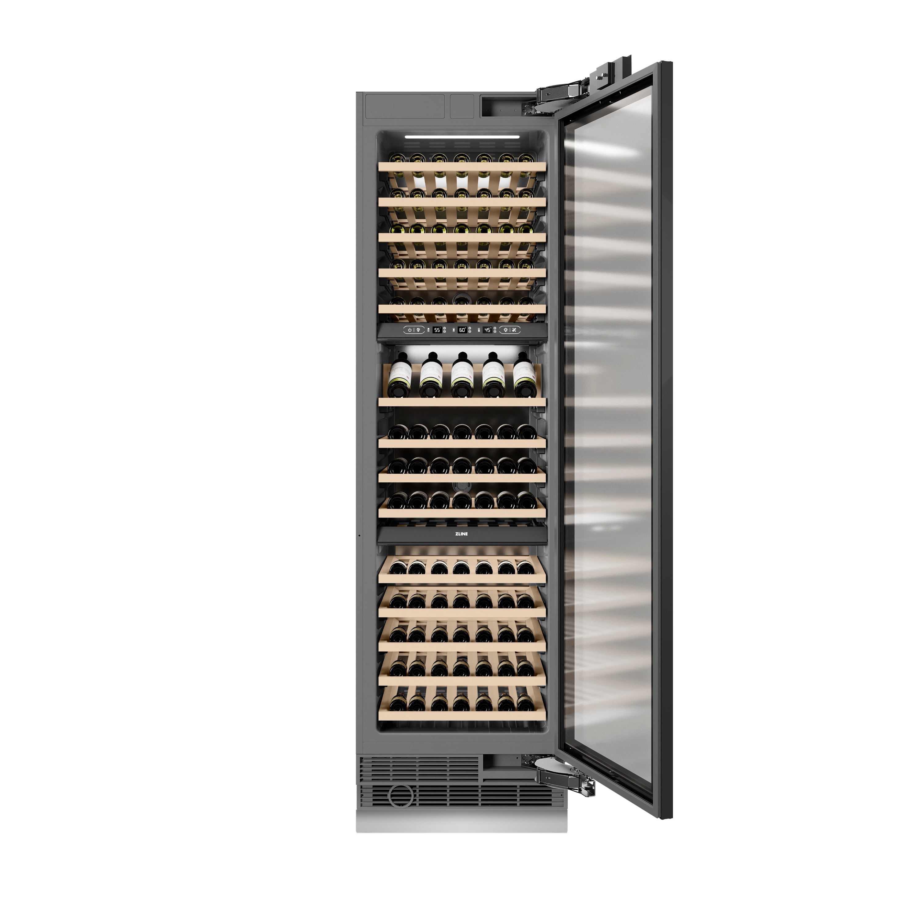 ZLINE 24" 12.4 cu. ft. Triple Zone 100 Bottle Panel Ready Column Wine Cooler, RBCWV-24