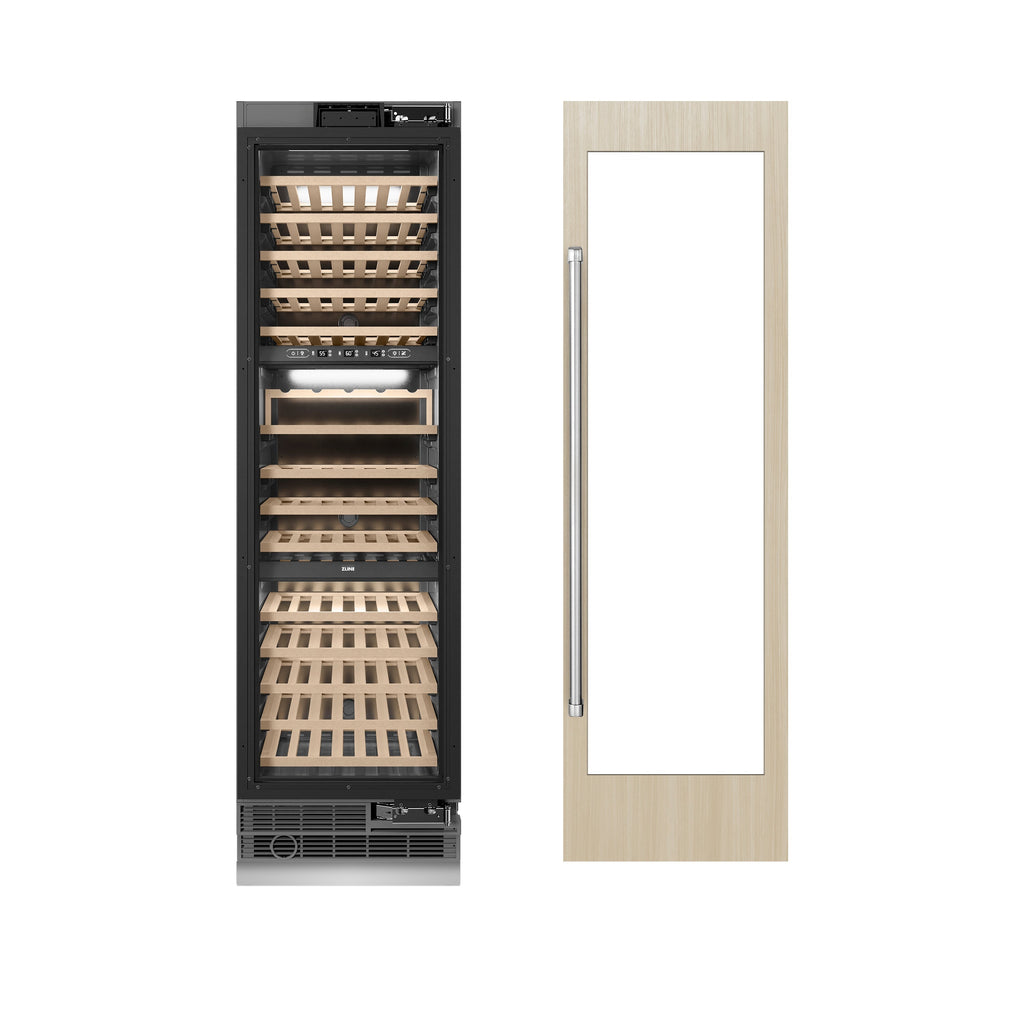 ZLINE 24" 12.4 cu. ft. Triple Zone 100 Bottle Panel Ready Column Wine Cooler, RBCWV-24