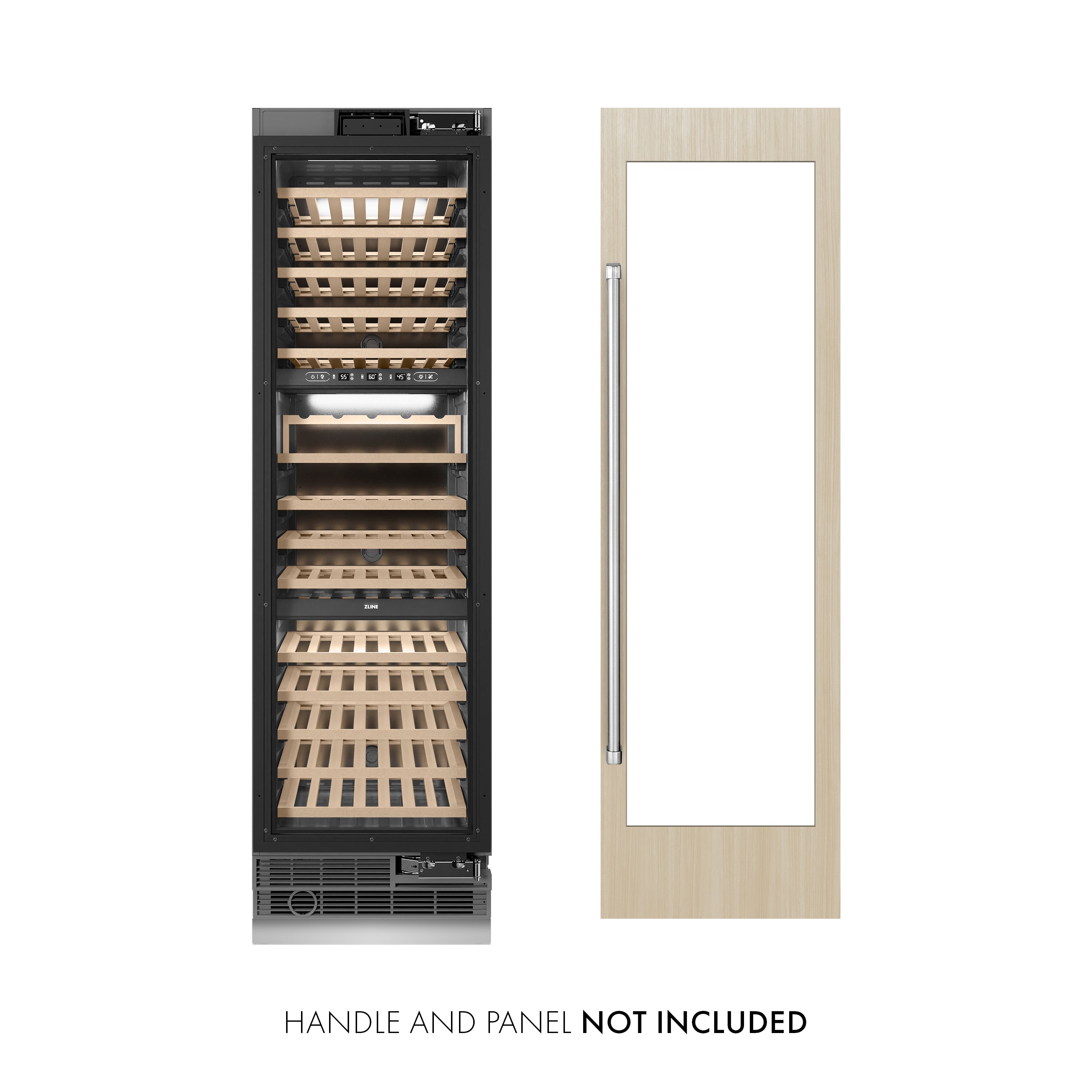 ZLINE 24" 12.4 cu. ft. Triple Zone 100 Bottle Panel Ready Column Wine Cooler, RBCWV-24