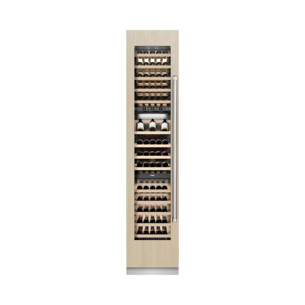 ZLINE 18" 9.0 cu. ft. Triple Zone 68 Bottle Panel Ready Left Hinge Column Wine Cooler, RBCWVL-18