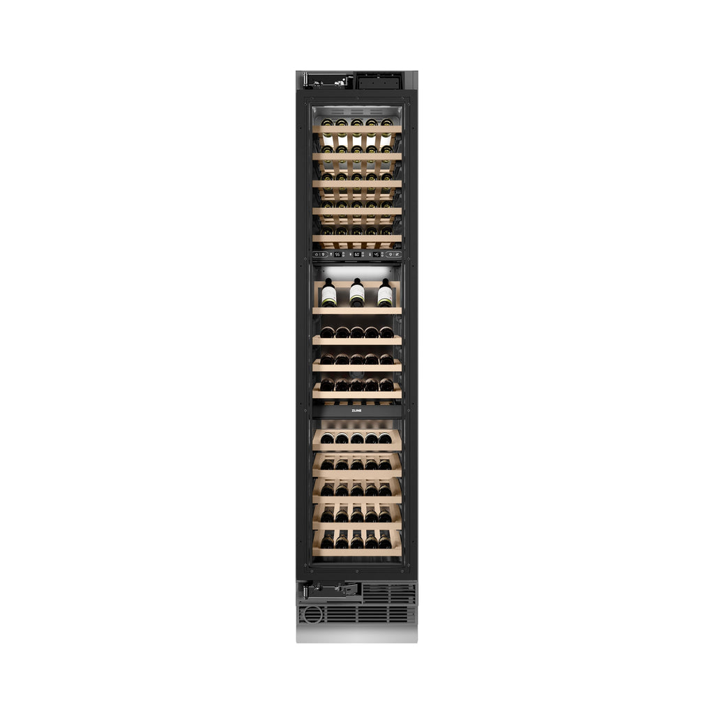 ZLINE 18" 9.0 cu. ft. Triple Zone 68 Bottle Panel Ready Left Hinge Column Wine Cooler, RBCWVL-18