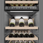 ZLINE Autograph 18" 9.0 cu. ft. Triple Zone 68 Bottle Panel Ready Left Hinge Column Wine Cooler with Matte Black Accents, RBCWVLZ-18-MB