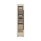 ZLINE Autograph 18" 9.0 cu. ft. Triple Zone 68 Bottle Panel Ready Left Hinge Column Wine Cooler with Matte Black Accents, RBCWVLZ-18-MB
