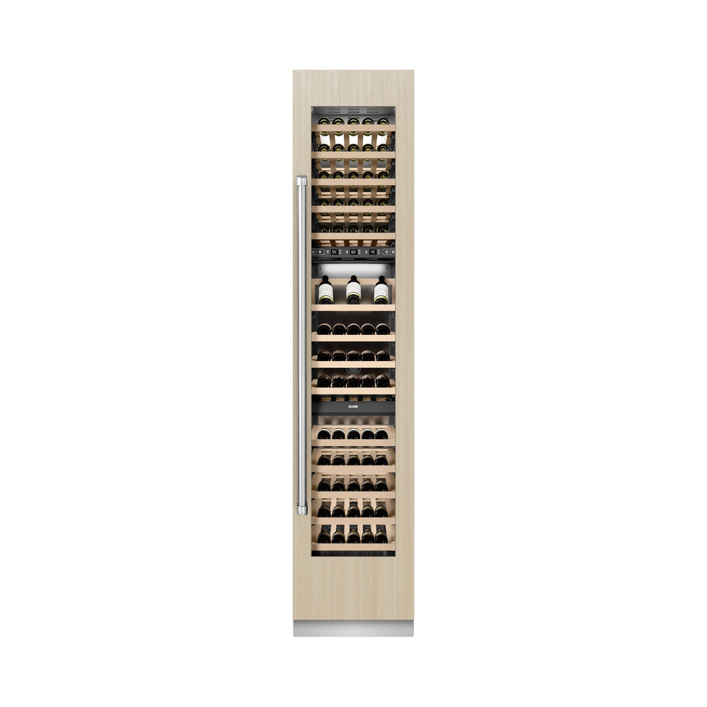 ZLINE 18" 9.0 cu. ft. Triple Zone 68 Bottle Panel Ready Right Hinge Column Wine Cooler, RBCWVR-18
