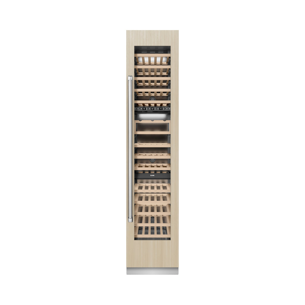 ZLINE 18" 9.0 cu. ft. Triple Zone 68 Bottle Panel Ready Right Hinge Column Wine Cooler, RBCWVR-18
