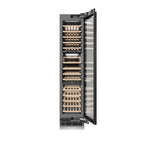 ZLINE Autograph 18" 9.0 cu. ft. Triple Zone 68 Bottle Panel Ready Right Hinge Column Wine Cooler with Polished Gold Accents, RBCWVRZ-18-G