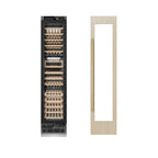 ZLINE Autograph 18" 9.0 cu. ft. Triple Zone 68 Bottle Panel Ready Right Hinge Column Wine Cooler with Polished Gold Accents, RBCWVRZ-18-G