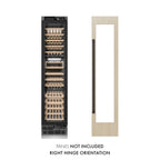 ZLINE Autograph 18" 9.0 cu. ft. Triple Zone 68 Bottle Panel Ready Right Hinge Column Wine Cooler with Matte Black Accents, RBCWVRZ-18-MB