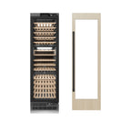 ZLINE Autograph 24" 12.4 cu. ft. Triple Zone 100 Bottle Panel Ready Column Wine Cooler with Matte Black Accents, RBCWVZ-24-MB